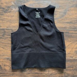 Women's Black Ribbed Tank Top
